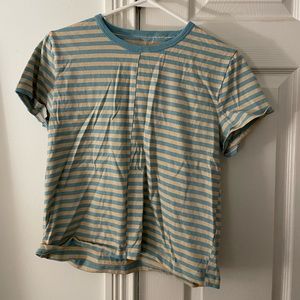 Everlane Blue and Tan striped t shirt Size M